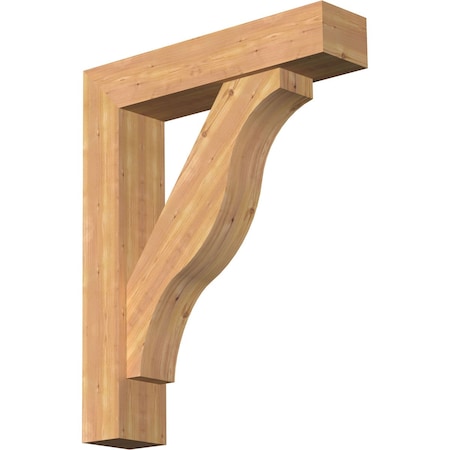 Ekena Millwork Funston Block Smooth Bracket w/ Offset Brace, Western Red Cedar, 7 1/2"W x 34"D x 42"H BKT0806X34X42FST05SWR